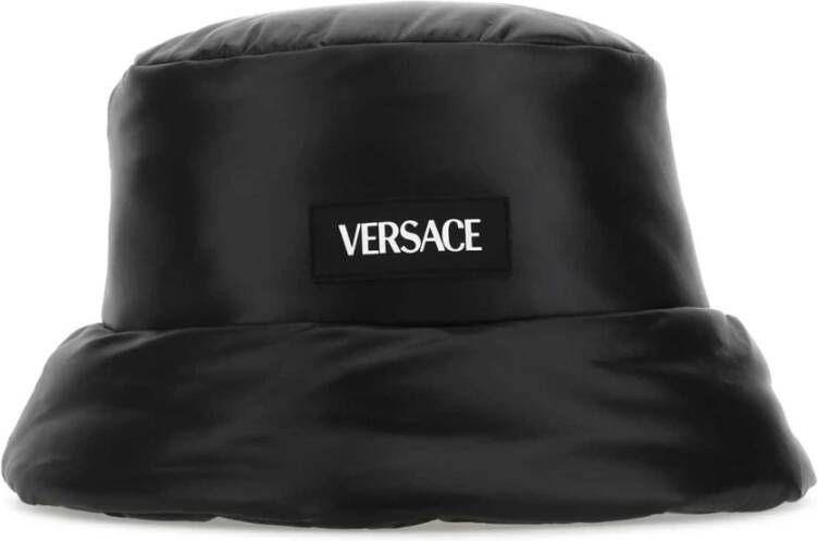 Versace Zwarte nylon hoed Black Dames
