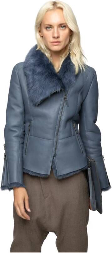 Vespucci by VSP Leather Jackets Blauw Dames