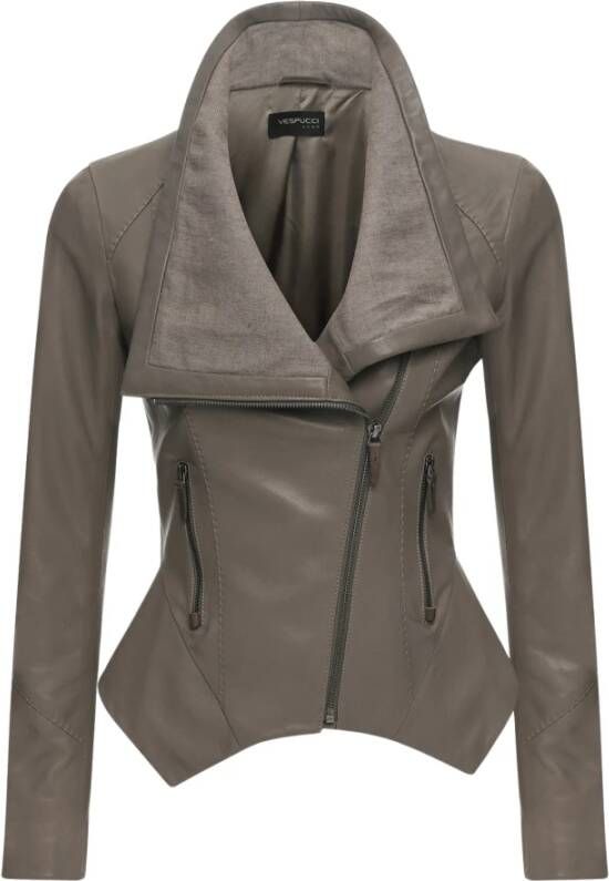 Vespucci by VSP Leather Jackets Grijs Dames