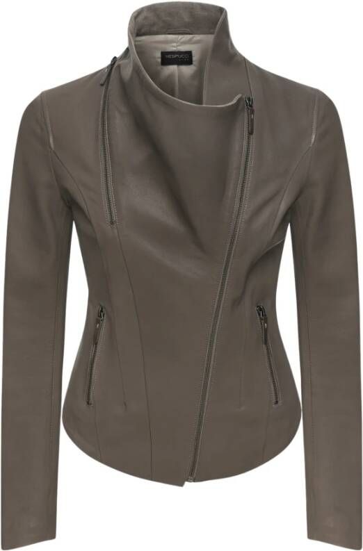 Vespucci by VSP Leather Jackets Grijs Dames