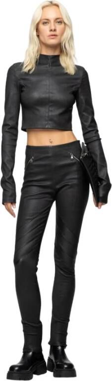 Vespucci by VSP Zwarte Skinny Leren Broek Black Dames