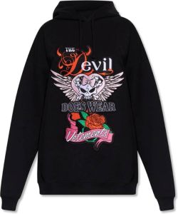 Vetements Embroidered hoodie Zwart Dames