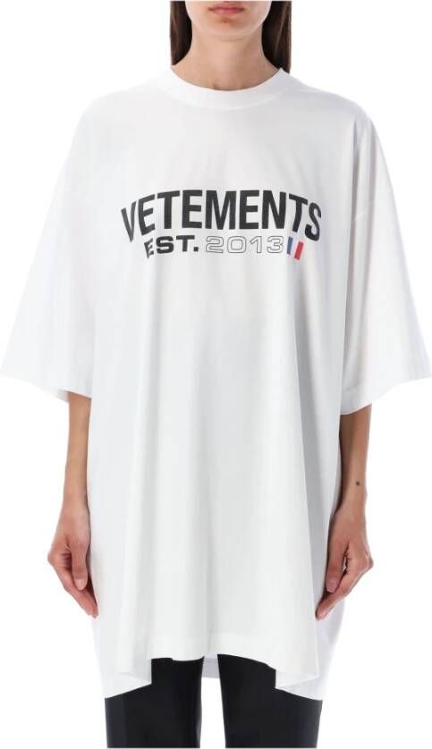 Vetements Flag Logo T-Shirt Val op met dit statement T-shirt! Wit Heren
