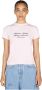 Vetements Geborduurd katoenen T-shirt Roze Dames - Thumbnail 1