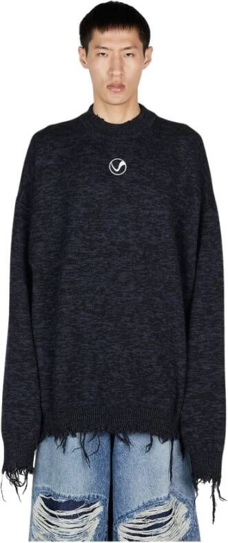 Vetements Geborduurde Logo Sweater Zwart Heren