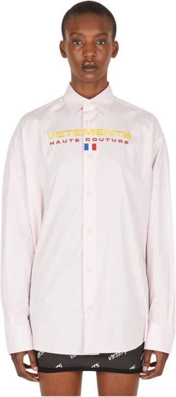 Vetements Haute couture logo shirt Roze Dames