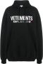 Vete ts Zwarte hoodie voor met bedrukt voorpaneel Zwart - Thumbnail 1