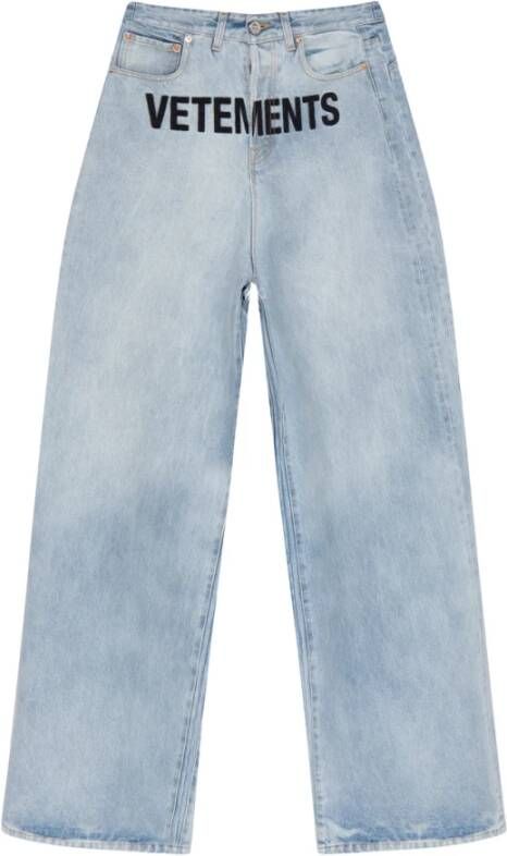 Vetements Jeans met logo Blauw Dames