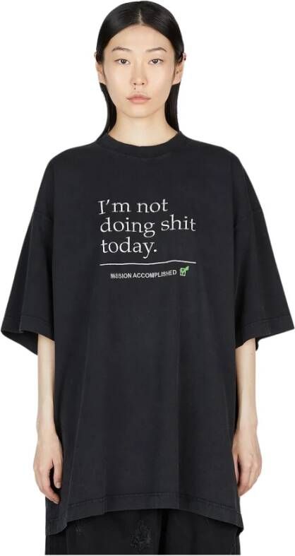 Vetements Katoenen Slogan T-Shirt Zwart Dames