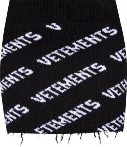 Vetements Mini skirt with logo Zwart Dames
