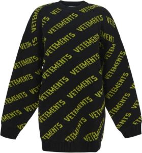 Vetements Monogram Knitted Sweater Zwart Dames
