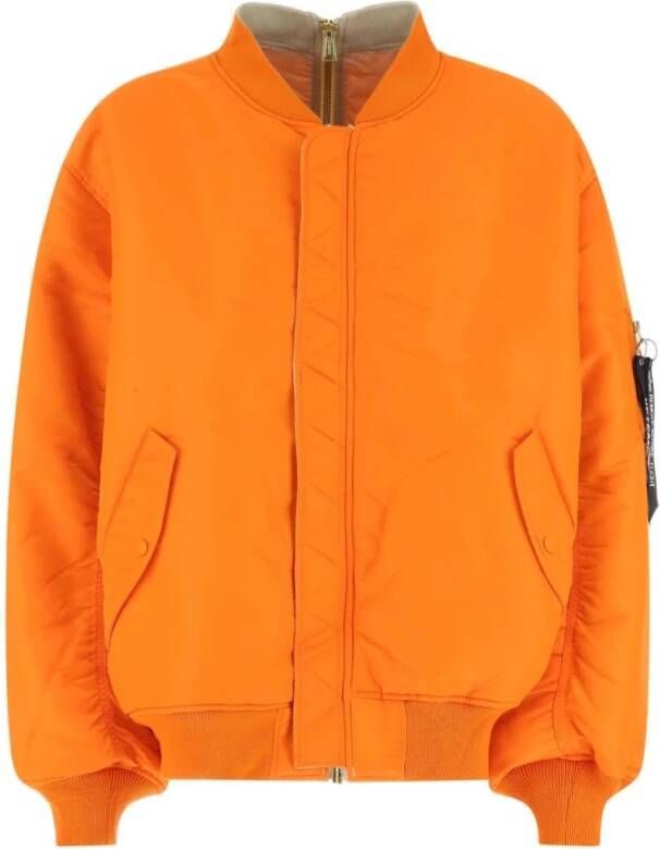 Vetements Oranje nylon omkeerbaar gevoerde oversized jas met gewatteerde omkeerbare nylon oversized jas Orange Heren