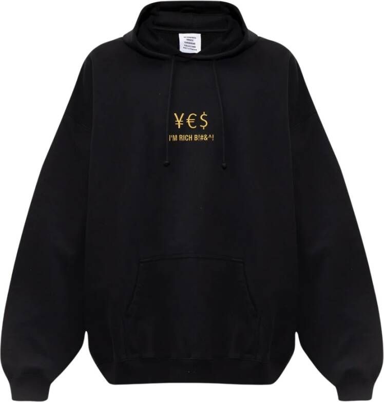 Vetements Oversized hoodie Zwart Heren