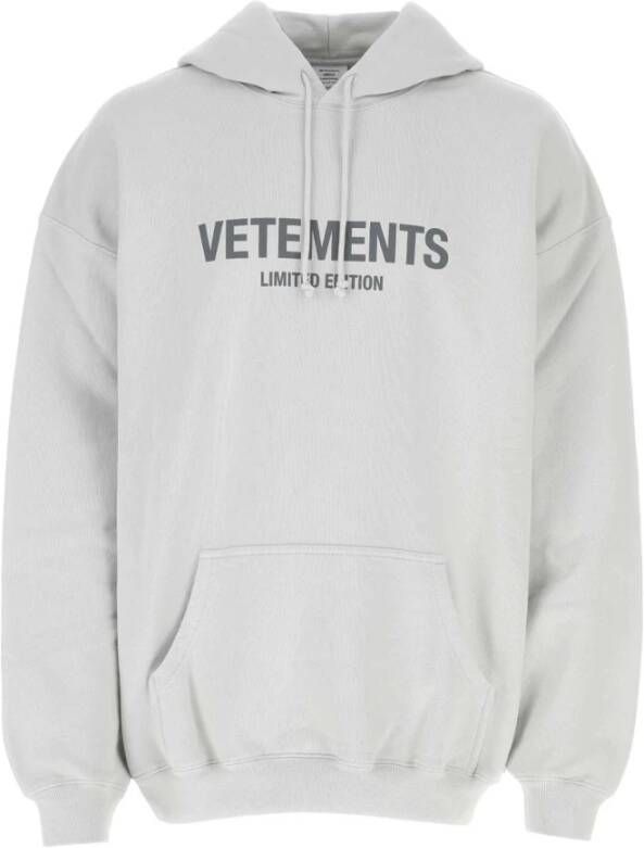 Vetements Oversized Katoenmix Sweatshirt Wit Heren