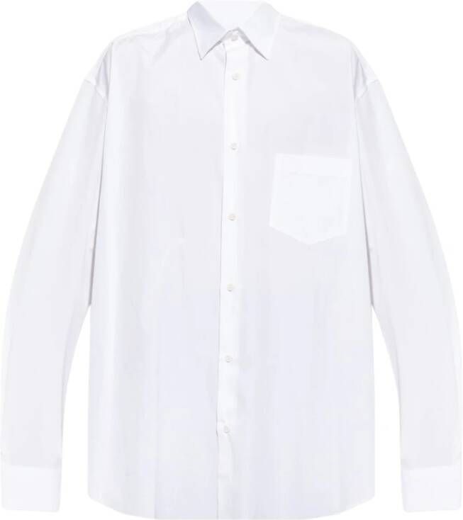 Vetements Witte Logo Print Overhemd Wit Heren