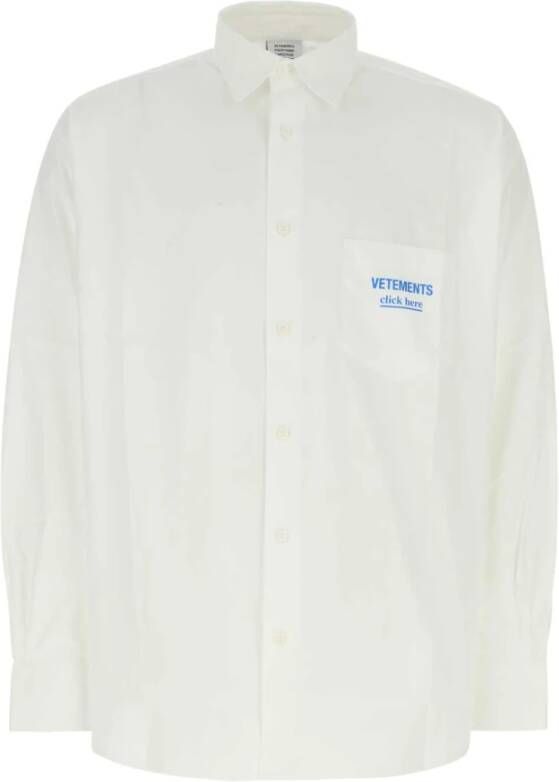 Vetements Oversized Wit Poplin Overhemd White Heren