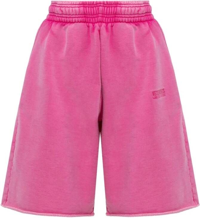 Vetements Shorts met logo Roze Dames