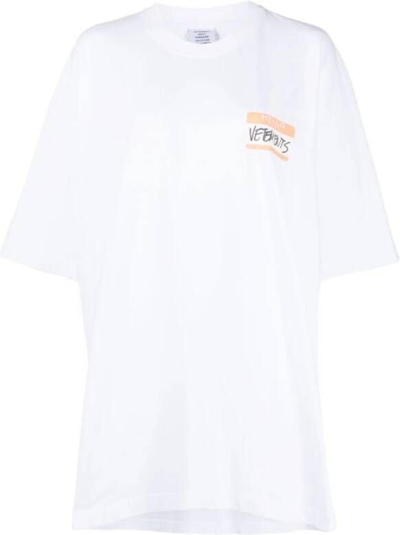 Vetements T-shirts en Polos Wit White Dames