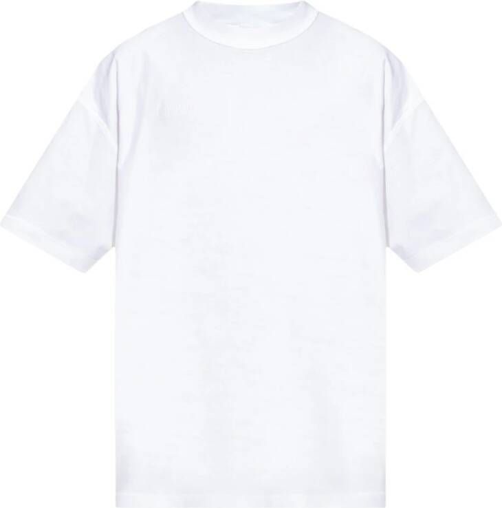 Vetements Comfortabel Logo Geborduurd Katoenen T-Shirt Wit Heren