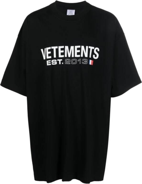 Vete ts Moderne Crewneck T-Shirt voor Zwart