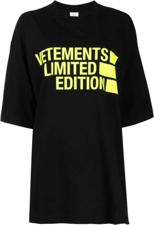 Vetements T-Shirts Zwart Heren