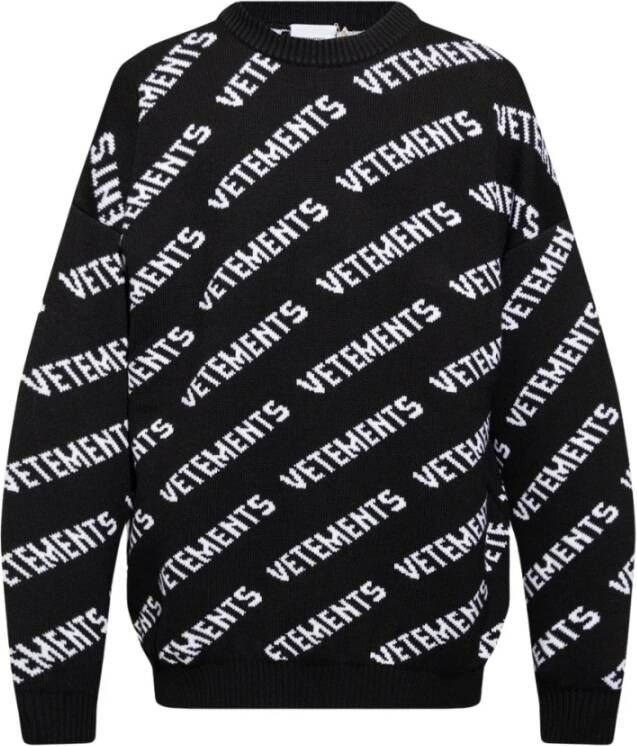Vetements Trui met logo Zwart Heren