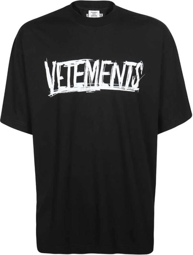 Vetements Ua52Tr580W T-Shirt Zwart Wit Zwart Heren