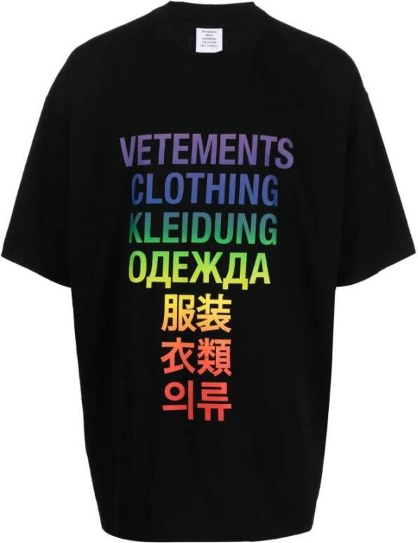 Vetements Uni Clothing T-Shirts Polos Black Ss23 Zwart Heren