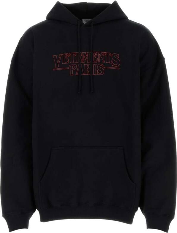 Vetements Zwart katoenmix oversized sweatshirt Black Heren