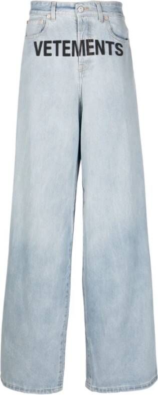 Vetements Wide Jeans Blauw Heren