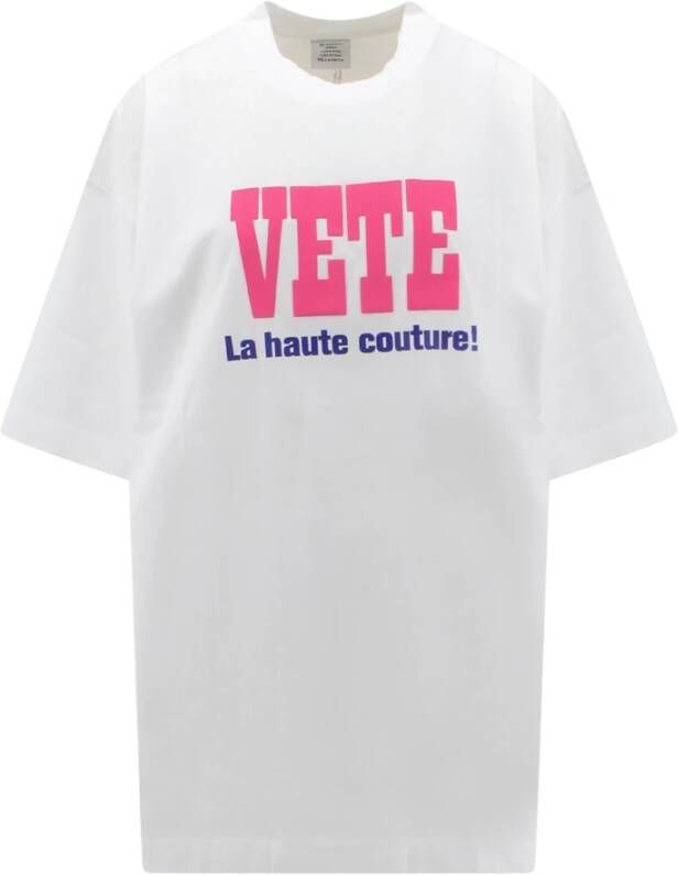 Vetements Wit Katoenen T-Shirt met Frontaal Logo Wit Dames