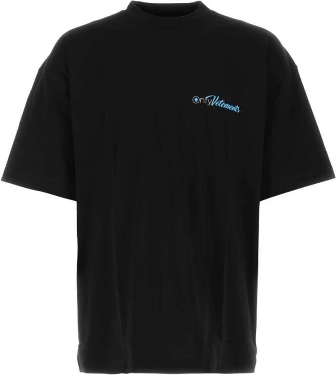 Vetements Zwart Katoen Oversized T-shirt Black Heren