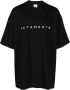 Vetements Zwarte Katoenen Heren T-shirt met Geborduurd Voorpaneel Zwart Heren - Thumbnail 1