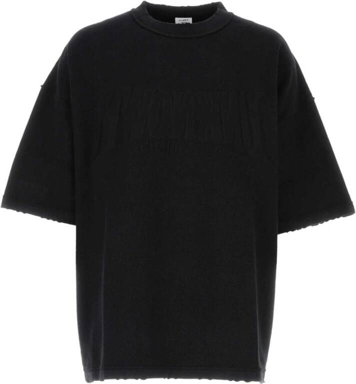 Vetements Zwarte Oversized Katoenmix T-Shirt Zwart Heren