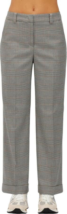 Via Masini 80 Geruite broek met omslag Gray Dames