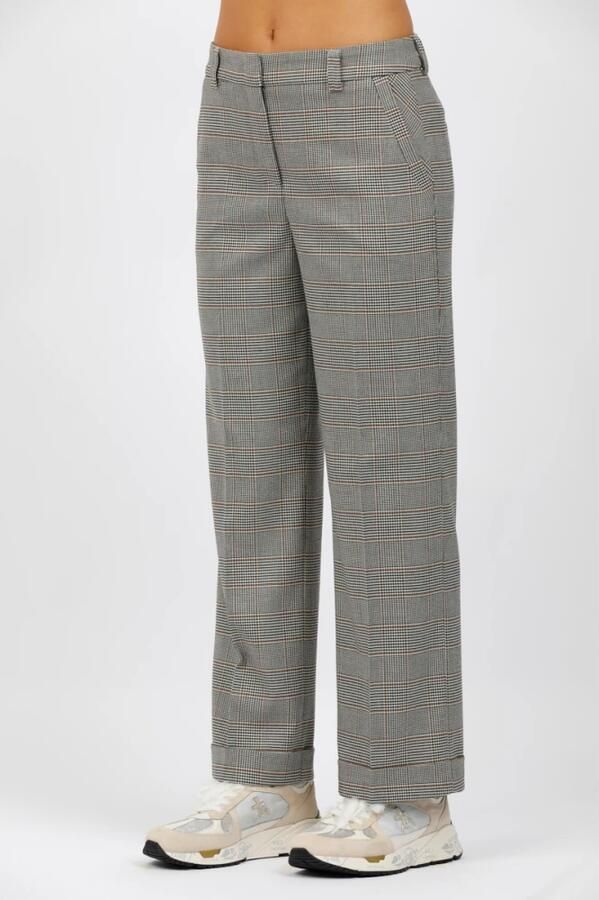 Via Masini 80 Geruite broek met omslag Gray Dames - Foto 3