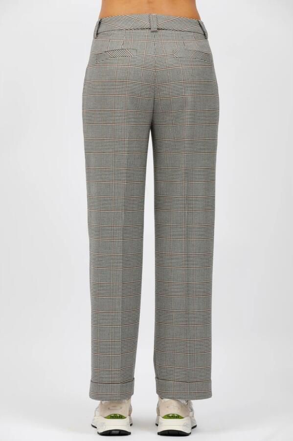 Via Masini 80 Geruite broek met omslag Gray Dames - Foto 4