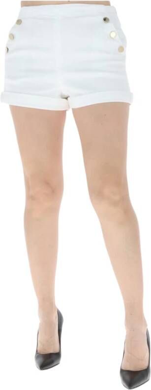 ViCOLO Witte Katoenen Shorts met Ritssluiting White Dames