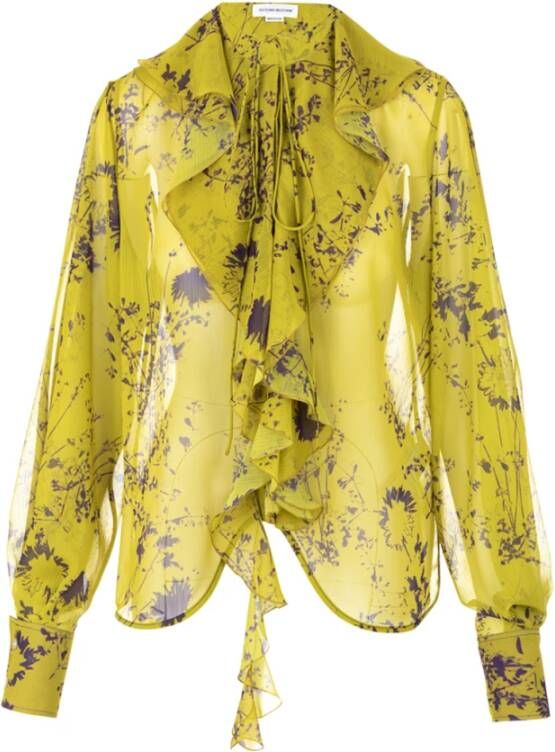Victoria Beckham Verhoog je stijl met Romantische Blouse Yellow Dames