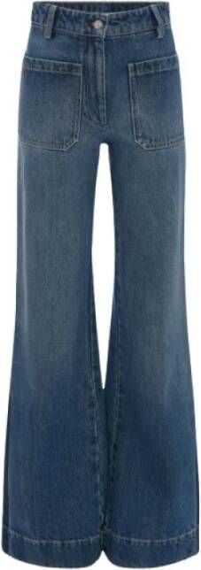 Victoria Beckham Jeans met logo Blauw Dames