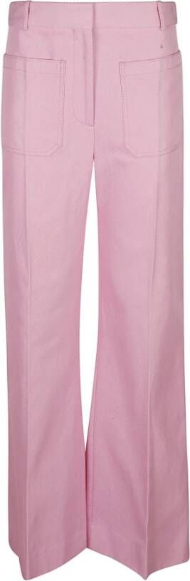 Victoria Beckham Leather Trousers Roze Dames