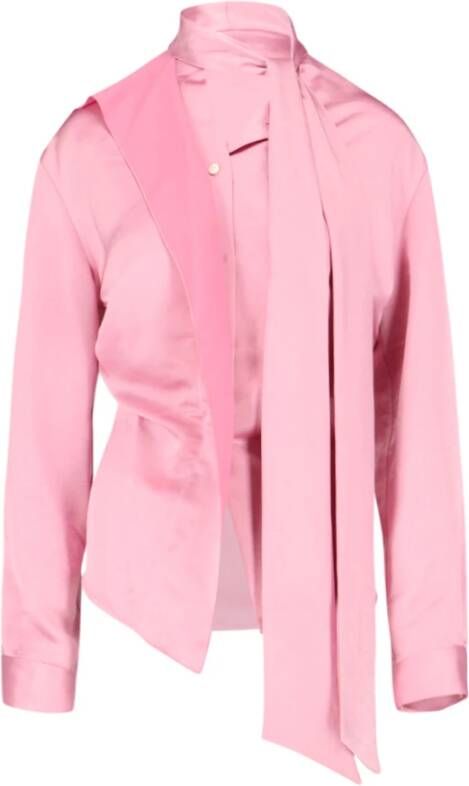 Victoria Beckham Roze Asymmetrische Lichtgewicht Jas voor Vrouwen Pink Dames