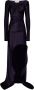 Victoria Beckham Paarse jurk met boothals en gerimpelde details Paars Dames - Thumbnail 1