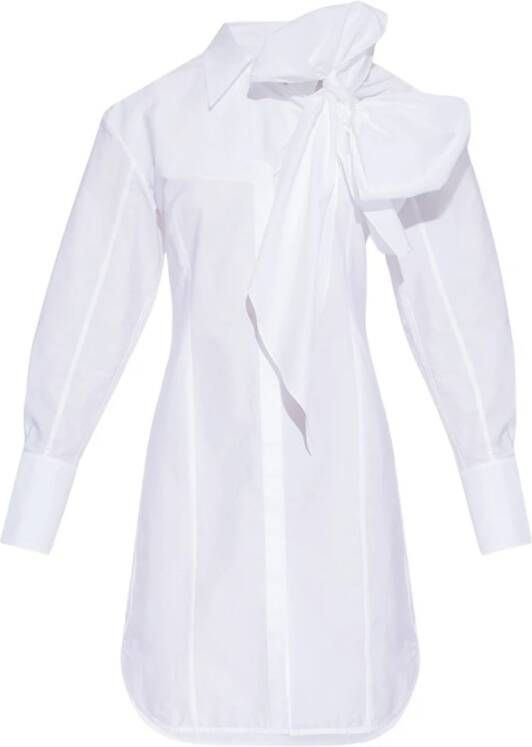 Victoria Beckham Shirt jurk met dasdetail Wit Dames