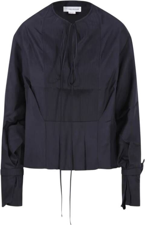 Victoria Beckham Verhoog Stijl Plooi Blouse Black Dames
