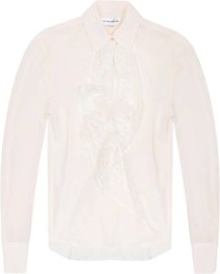 Victoria Beckham Silk shirt with cut-out Beige Dames