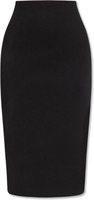 Victoria Beckham Zwart Gebreid Midi Potloodrok Black Dames