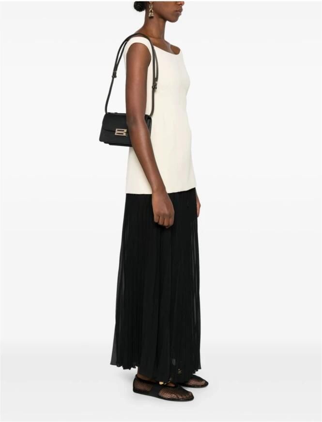 Victoria Beckham Gestructureerde Zwarte Leren Schoudertas Black Dames - Foto 3