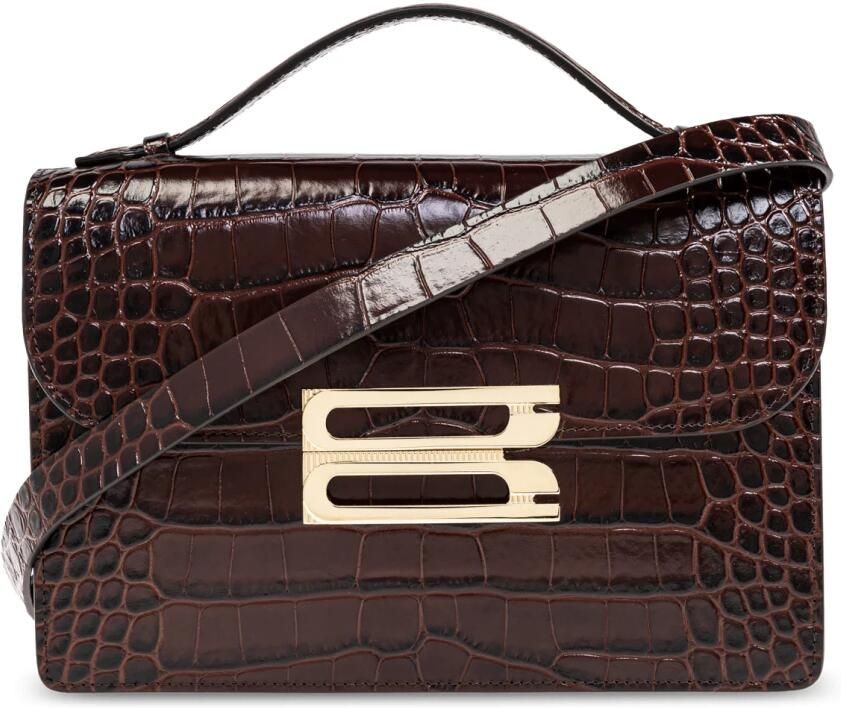 Victoria Beckham Hobo bags The Dorian Crossbody Leather Brown in bruin