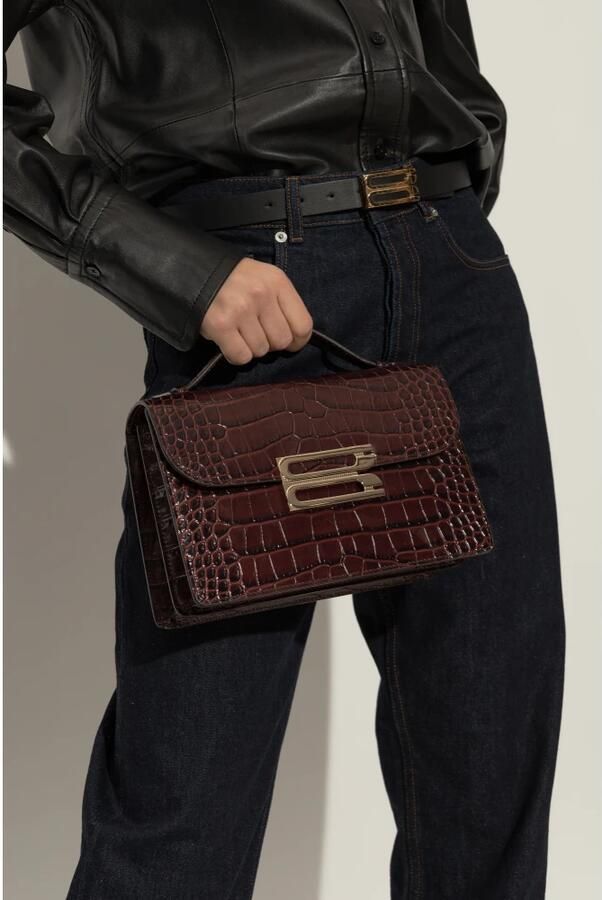 Victoria Beckham Hobo bags The Dorian Crossbody Leather Brown in bruin - Foto 6